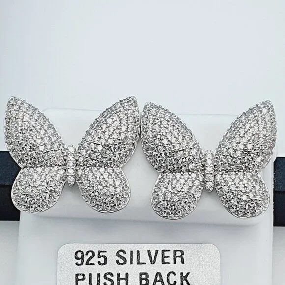 925 Sterling Silver Cubic Zircon Earrings, UU1P7A7113